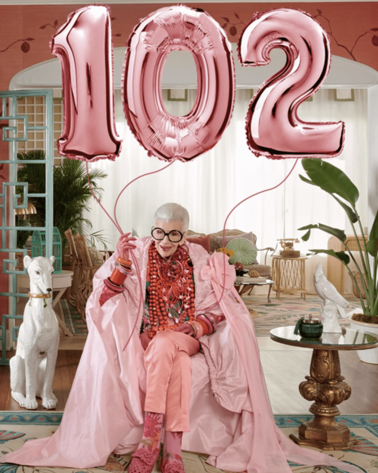 Iris Apfel celebrating her 102th birthday